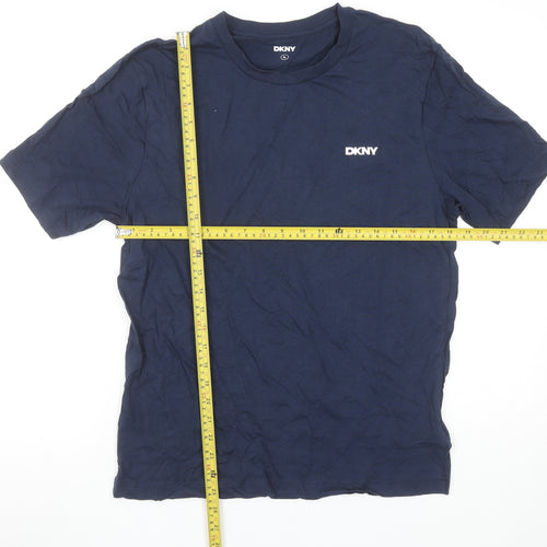 DKNY Men's Blue Cotton Crew Neck Short Sleeve T-Shirt Size L