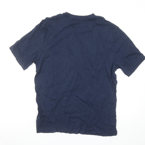 DKNY Men's Blue Cotton Crew Neck Short Sleeve T-Shirt Size L
