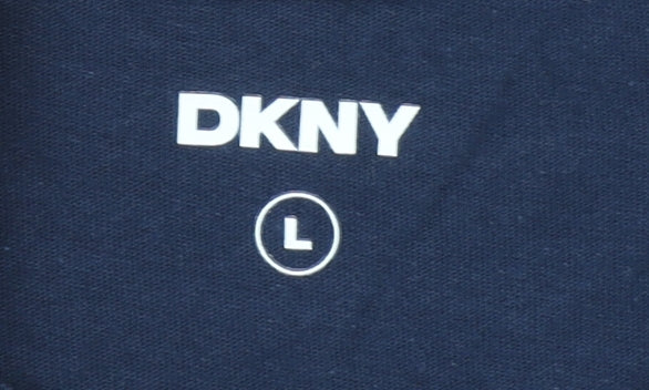 DKNY Men's Blue Cotton Crew Neck Short Sleeve T-Shirt Size L