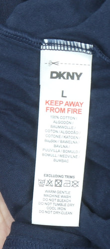 DKNY Men's Blue Cotton Crew Neck Short Sleeve T-Shirt Size L