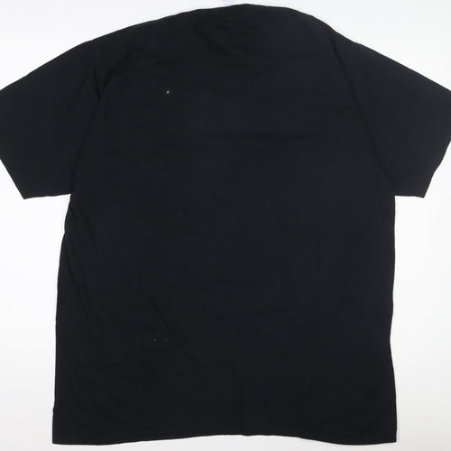 Port & Company Men's Black XL Rock 'N Roll Graphic Cotton T-Shirt