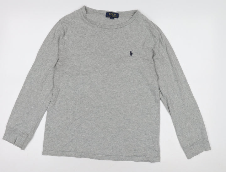 Polo Ralph Lauren Boys Grey Long Sleeve T-Shirt M (10-12) Classic Cotton