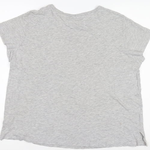 H&M Women’s Grey Rolling Tongue Print T-Shirt Size 12
