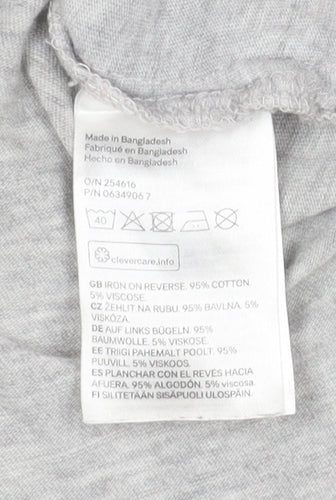 H&M Women’s Grey Rolling Tongue Print T-Shirt Size 12