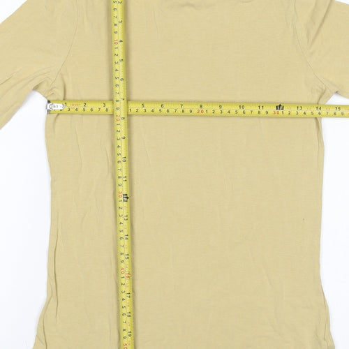 Weekday Women Beige Roll Neck Long Sleeve Slim Fit Top Size 12
