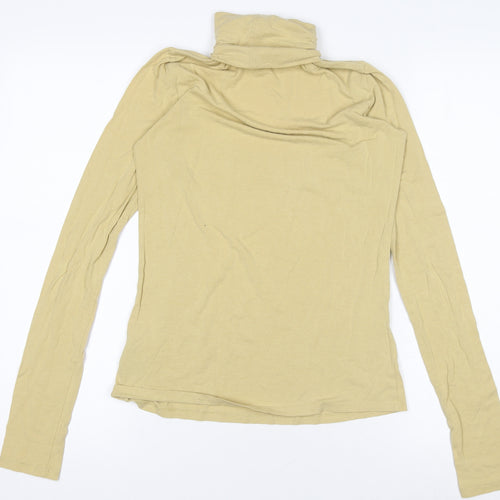 Weekday Women Beige Roll Neck Long Sleeve Slim Fit Top Size 12