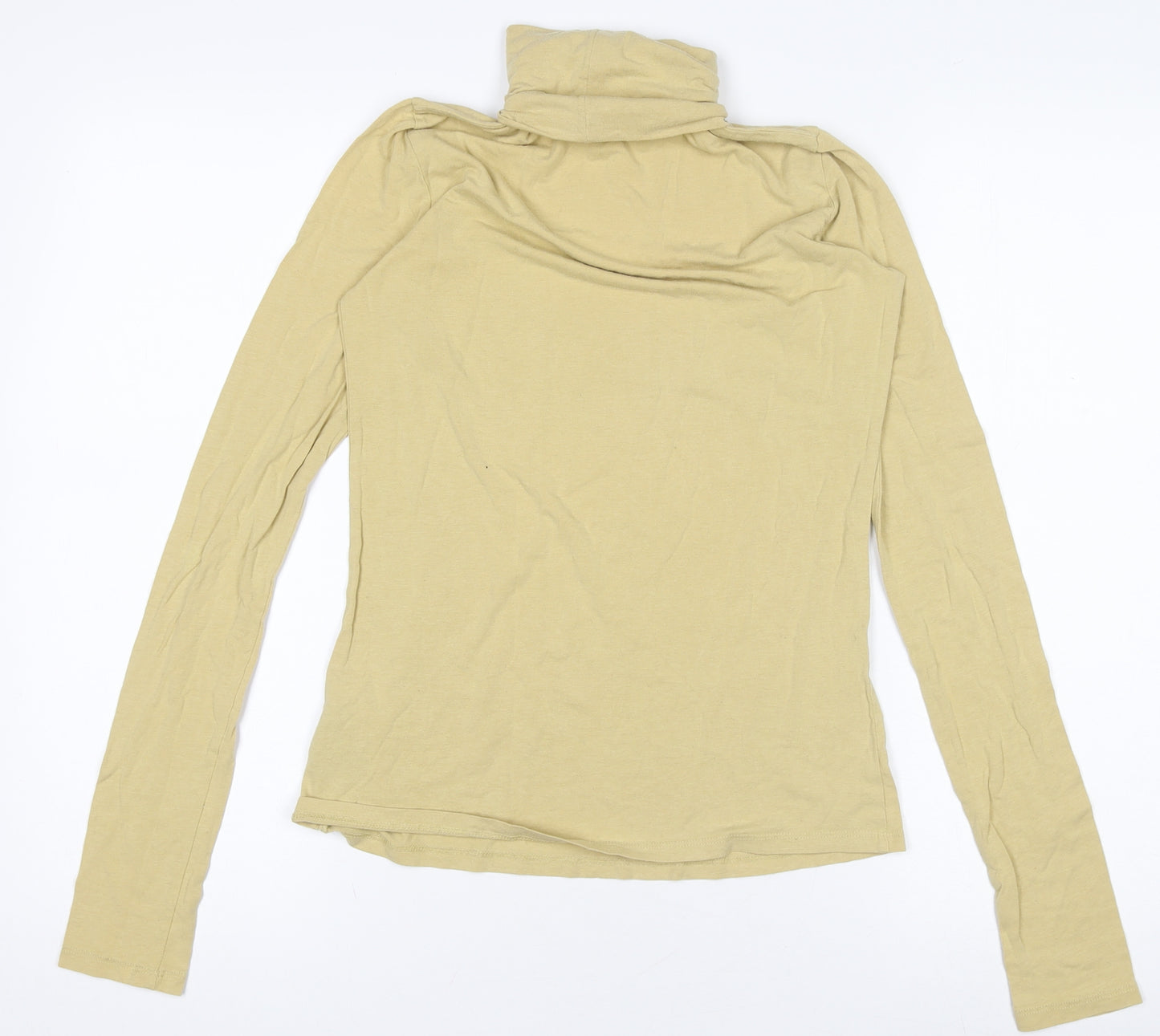 Weekday Women Beige Roll Neck Long Sleeve Slim Fit Top Size 12