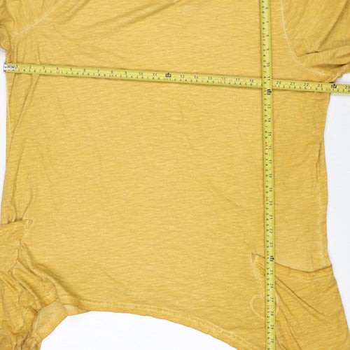 Sheego Women’s Yellow Tunic Top Size 18 Cotton Blend Long Sleeve Casual