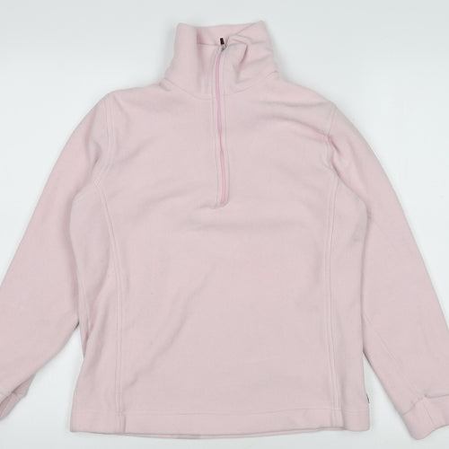 F.lli Campagnolo Girls Pink Fleece 1/4 Zip Sweatshirt S