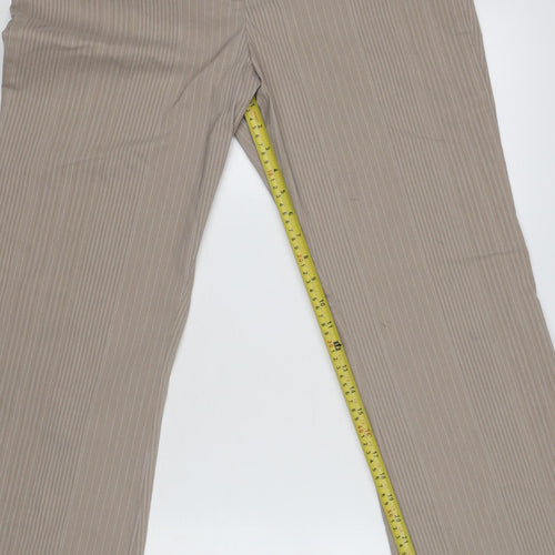 George Women’s Beige Pinstripe Dress Pants Size 12 Straight Leg