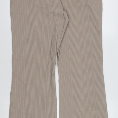 George Women’s Beige Pinstripe Dress Pants Size 12 Straight Leg
