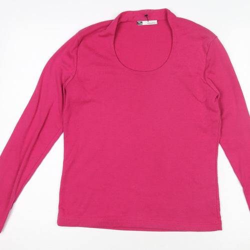 Viz-A-Viz Women’s Pink Long Sleeve Basic Top Size 10 Classic Style
