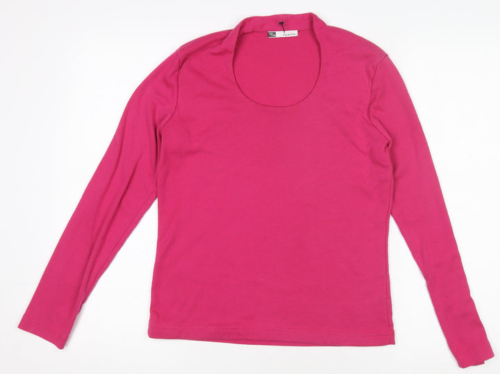 Viz-A-Viz Women’s Pink Long Sleeve Basic Top Size 10 Classic Style