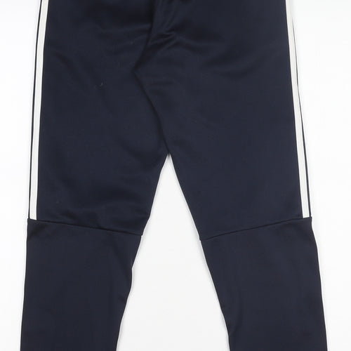 Adidas Boys Navy Blue Track Pants 11-12 Years Tapered Jogger