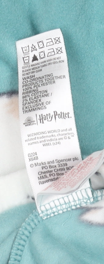 Marks and Spencer Girls Teal Harry Potter Fleece Pyjama Pants 8-9 Years