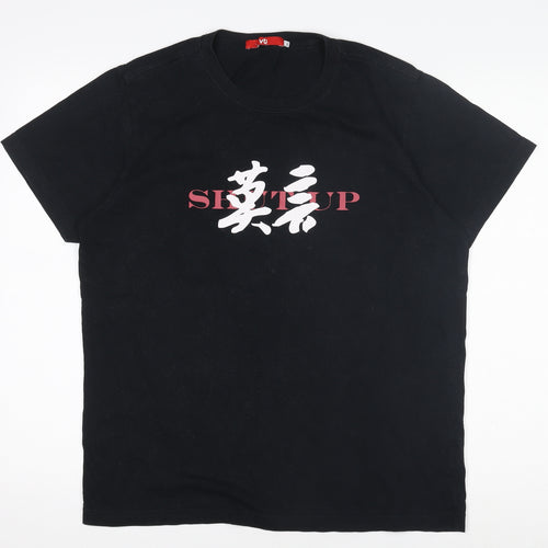 vt Womens Black XL Basic Crew Neck Graphic T-Shirt