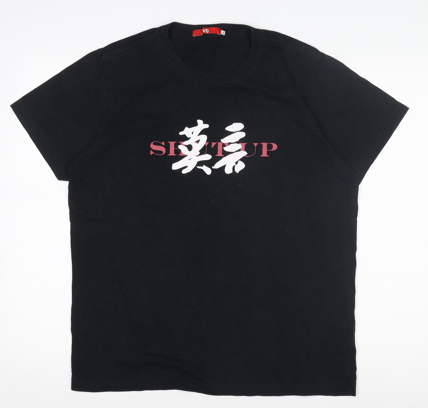 vt Womens Black XL Basic Crew Neck Graphic T-Shirt