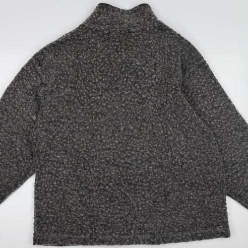 nX Mens Grey Fleece Wool Blend 1/4 Zip Pullover Sweatshirt L