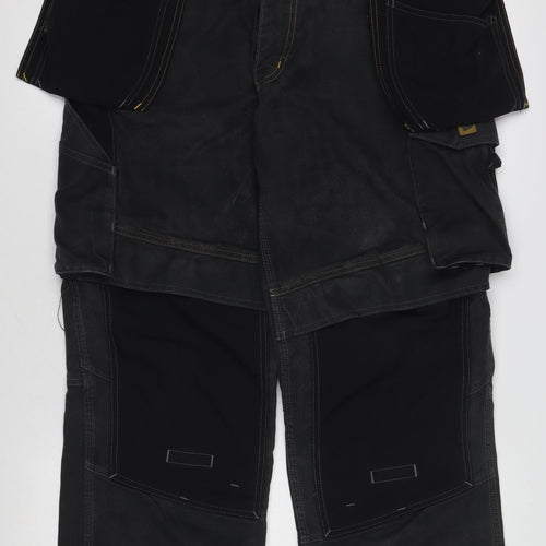 JCB Men's Black 36in Straight Workwear Reinforced Jeans