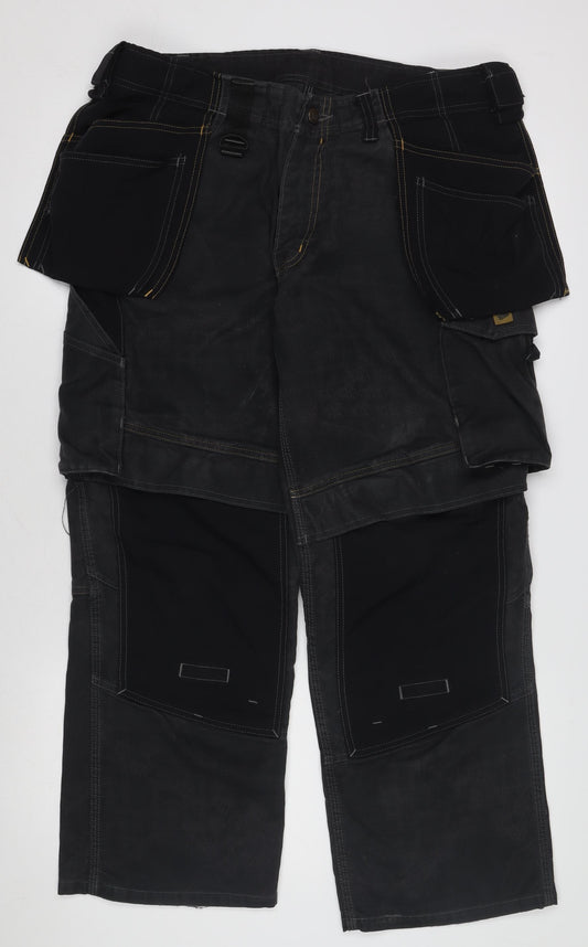 JCB Men's Black 36in Straight Workwear Reinforced Jeans