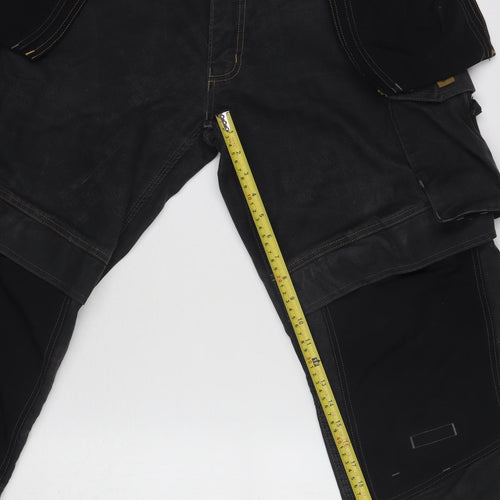 JCB Men's Black 36in Straight Workwear Reinforced Jeans