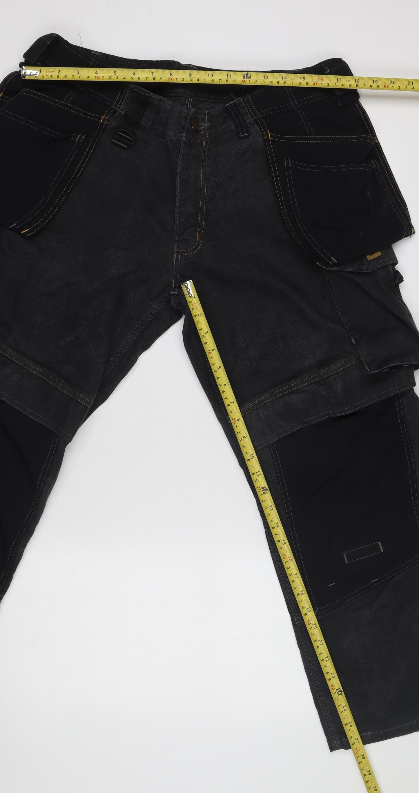 JCB Men's Black 36in Straight Workwear Reinforced Jeans