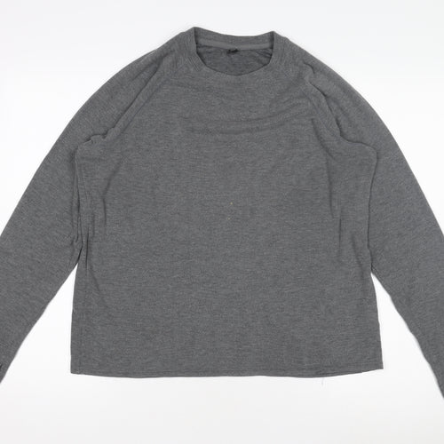 Uniqlo Men’s Grey Long Sleeve Crew Neck Activewear Top Size L