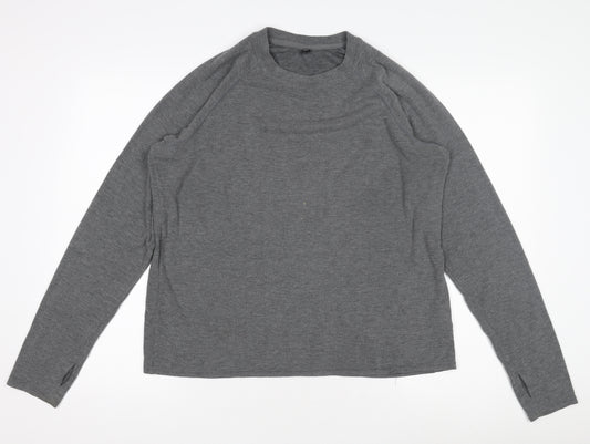 Uniqlo Men’s Grey Long Sleeve Crew Neck Activewear Top Size L