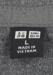 Uniqlo Men’s Grey Long Sleeve Crew Neck Activewear Top Size L