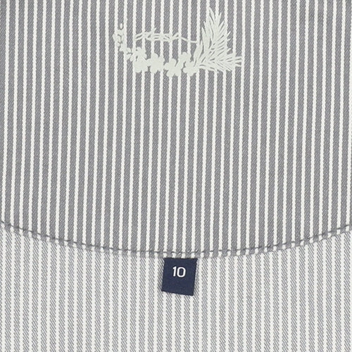 Women's Grey Striped Cotton Blazer Size 10 Classic Jacket