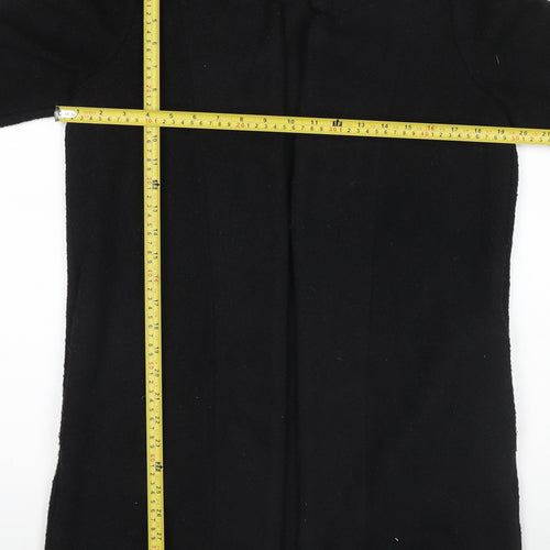F&F Womens Black Coatigan Size 8 Regular Fit Mid-Length Polyester