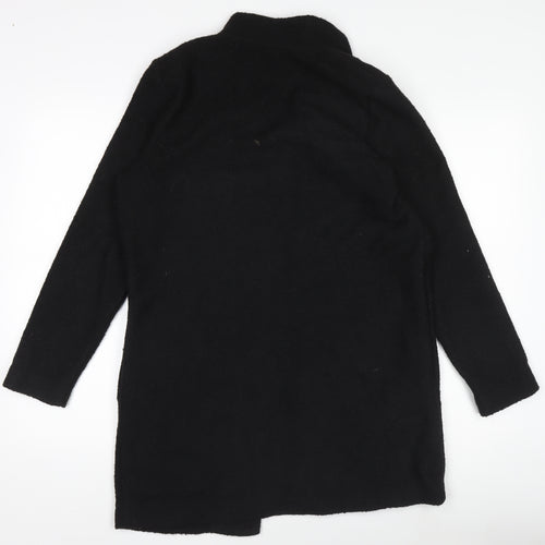 F&F Womens Black Coatigan Size 8 Regular Fit Mid-Length Polyester