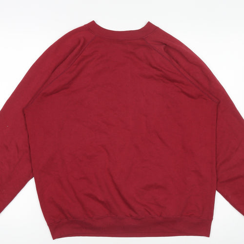 Vintage Trench Womens Red Pullover Sweatshirt Size L Washington Graphic