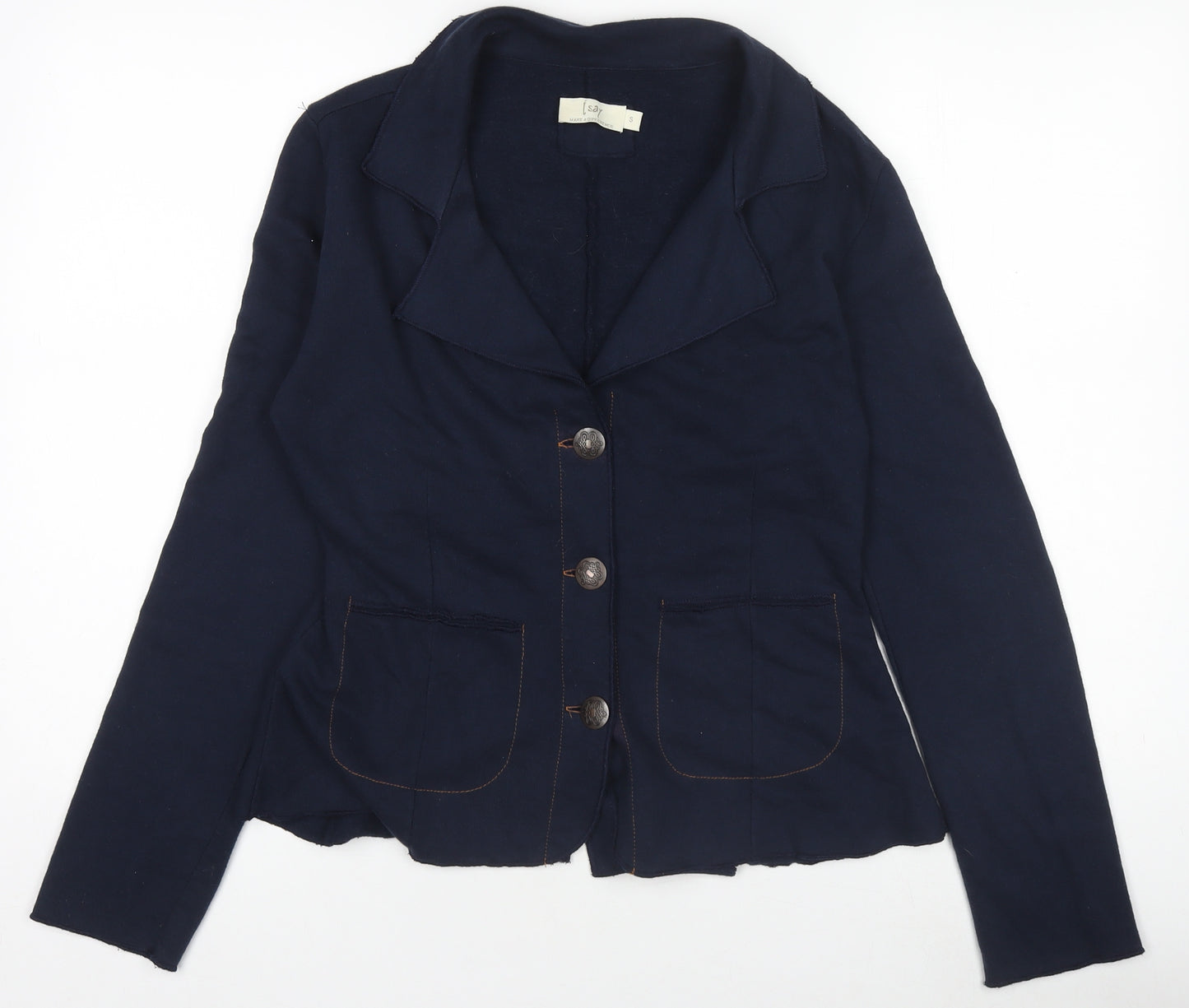 Isay Womens Blue Cotton Nynne Blazer Jacket Size S