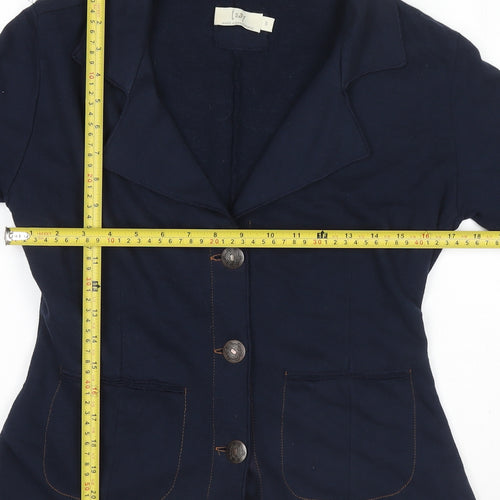 Isay Womens Blue Cotton Nynne Blazer Jacket Size S