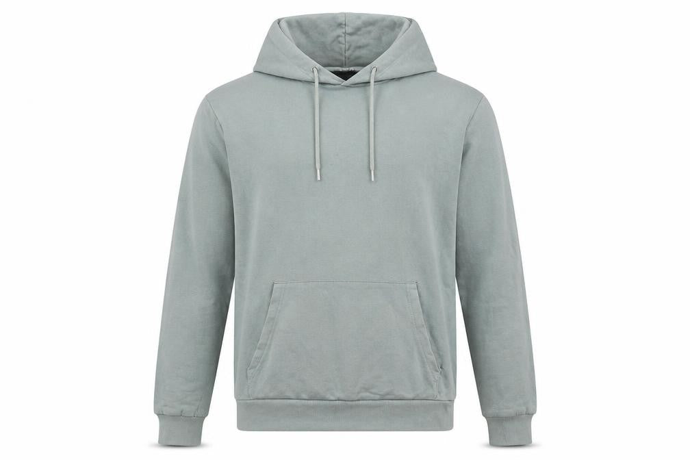 Front view of ASOS Men's Green Pullover Hoodie, size M, Regular Fit