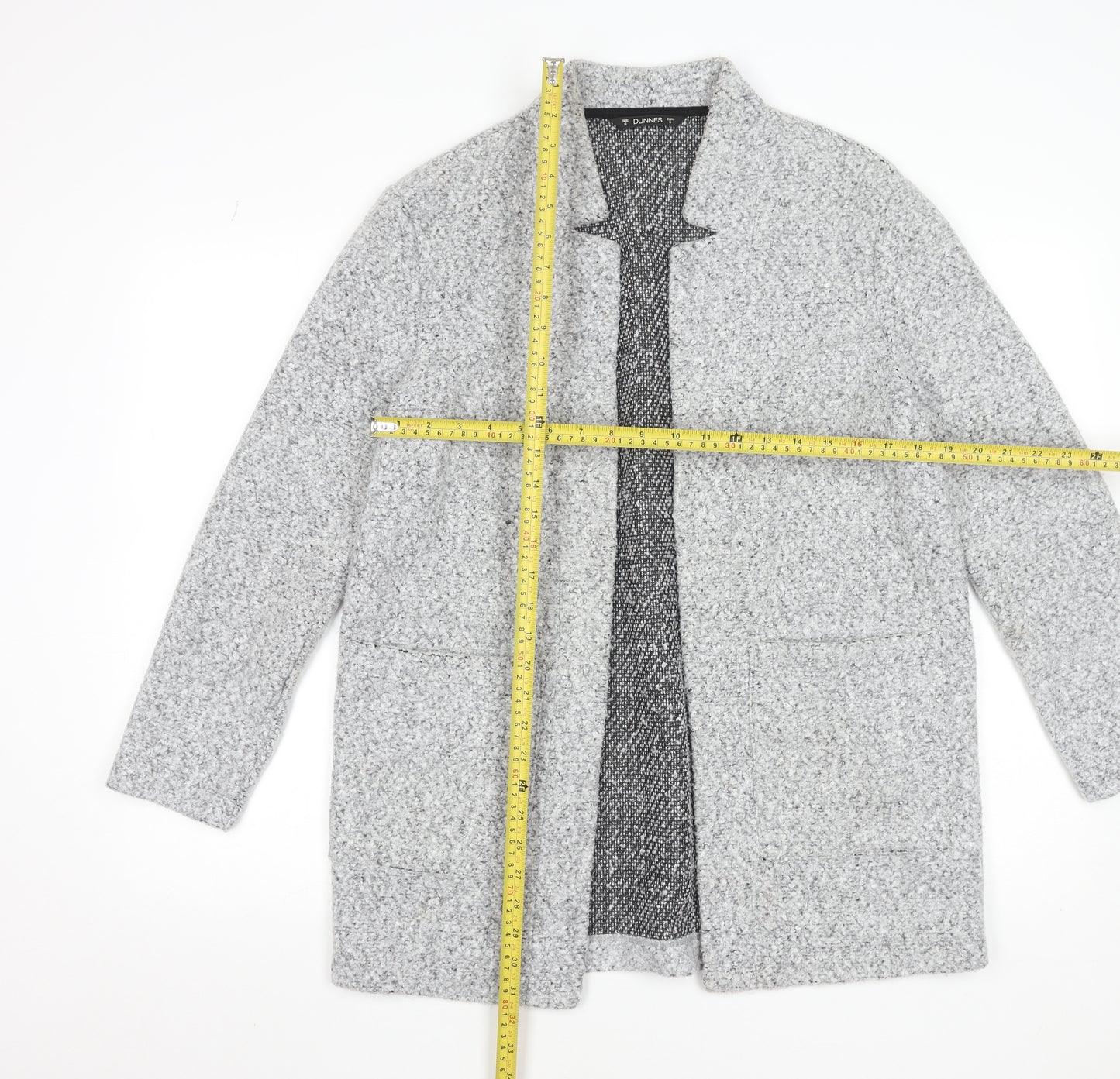 Dunnes Stores Women’s Grey Tweed Coatigan Size S Regular