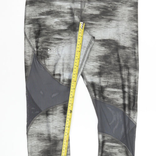 Under Armour Womens Black Grey Compression Capri Leggings Size L