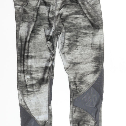Under Armour Womens Black Grey Compression Capri Leggings Size L