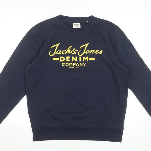 Jack & Jones Men’s Blue Crew Neck Logo Sweatshirt Size M