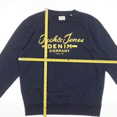 Jack & Jones Men’s Blue Crew Neck Logo Sweatshirt Size M