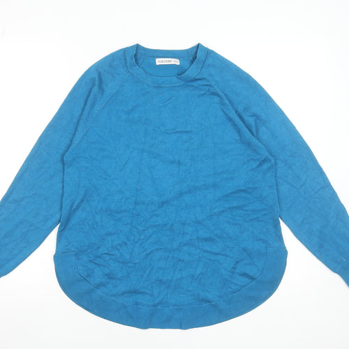 Gallery Women’s Blue Crew Neck Long Sleeve Pullover Jumper Size 12
