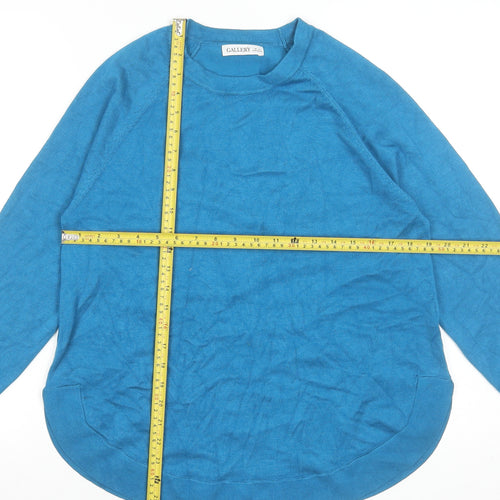 Gallery Women’s Blue Crew Neck Long Sleeve Pullover Jumper Size 12