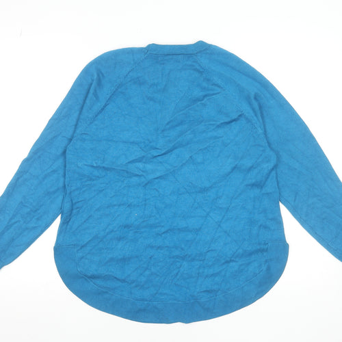 Gallery Women’s Blue Crew Neck Long Sleeve Pullover Jumper Size 12
