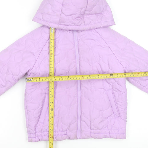 Dunnes Stores Girls Purple Quilted Hooded Jacket 7-8 Years