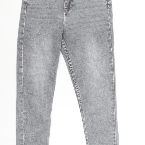Bershka Women Grey Slim Fit High Rise Skinny Jeans Size 8