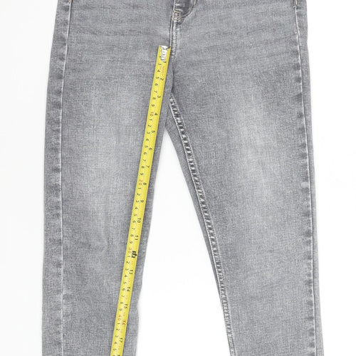 Bershka Women Grey Slim Fit High Rise Skinny Jeans Size 8