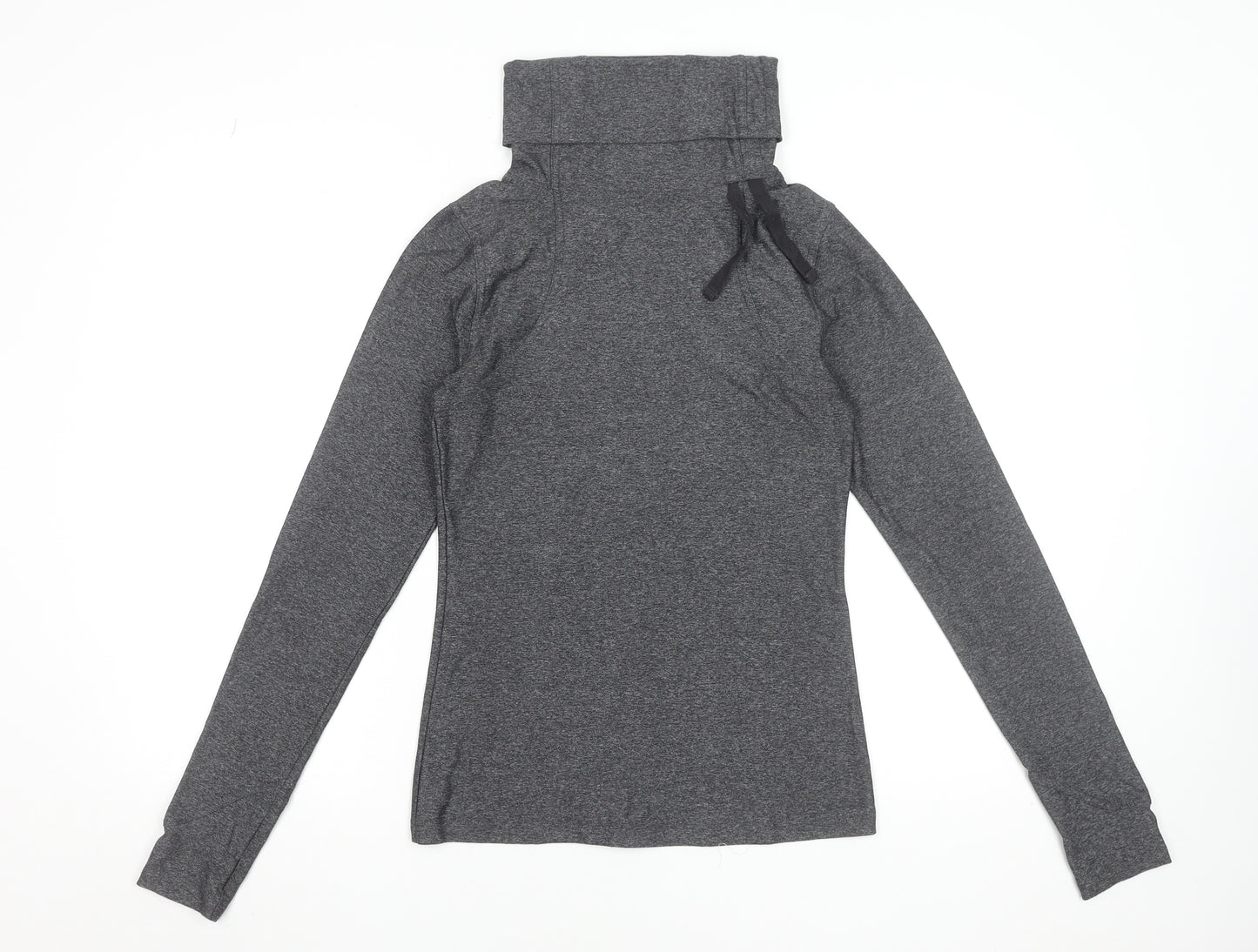 C&C Sport Womens Grey XS Slim Fit Long Sleeve Roll Neck Activewear Top