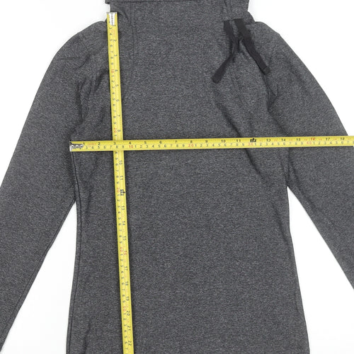 C&C Sport Womens Grey XS Slim Fit Long Sleeve Roll Neck Activewear Top