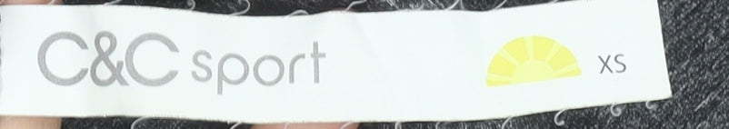 C&C Sport Womens Grey XS Slim Fit Long Sleeve Roll Neck Activewear Top